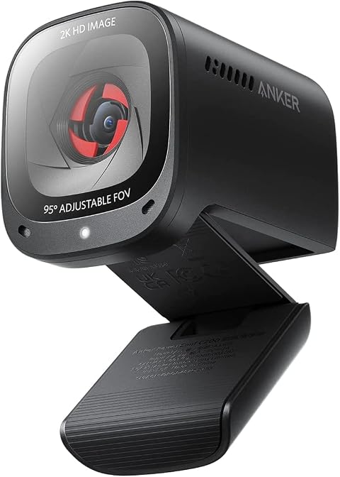 Anker PowerConf C200 2K Webcam for PC Laptop Mac Computer Camera Low-Light Correction AI-Noise Canceling Mics Adjustable Field