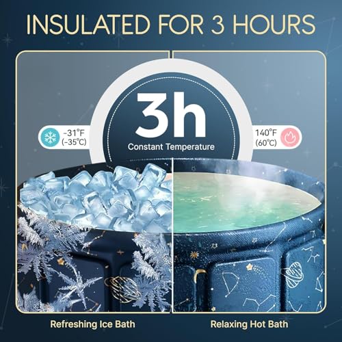 Image of Bath tub for adult for bathroom Tub for Home SPA, Maintains Hot & Cold Temperature, Drainage Hole, Thickened Layer for Hot and ice bath tub for adults (Planet)