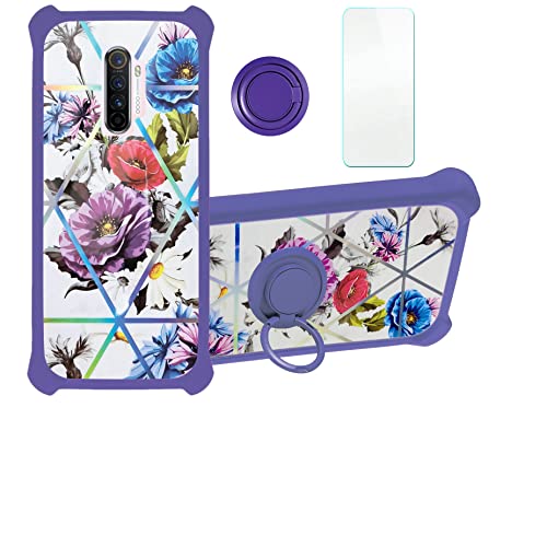 Aroepurt Hülle Für Realme X2 Pro hülle Kompatibel mit Realme X2 Pro Hülle Hülle Handyhülle Schutzhülle Cover [Mit 9H Festigkeit HD Schutzfolie] PC + Silikon Ständer IMDZ-HUA2