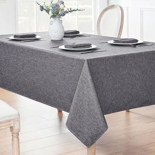 Nappe coton et lin 60x60 cm verte imperméable table cuisine buffet