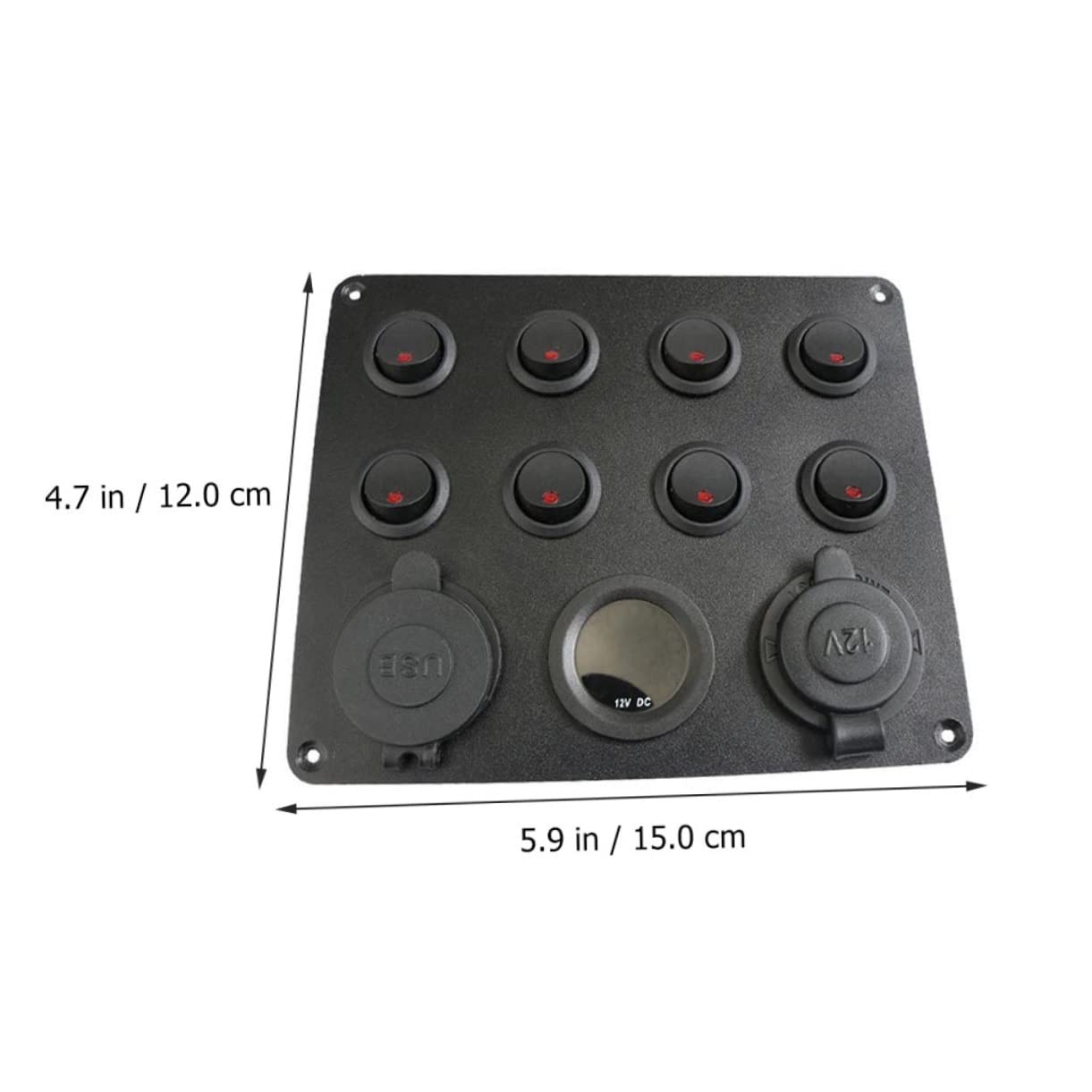 PartyKindom Pannello Pulsanti Voltmetro Digitale Doppia Porta USB per Camper Auto Nave Yacht