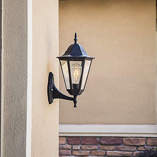 Lámpara de pared europea para exteriores LED Aplique de pared de óxido impermeable externo Aplique de vidrio industrial retro E27 Base Pasillo Balcón Villa Aplique de pared para pared externa Porche
