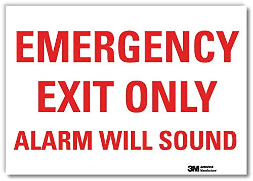 SmartSign “Emergency Exit Only, Alarm Will Sound” Label | 10" x 14" 3M Engineer Grade Reflective