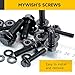 Mywish M6 x 16mm Flanged Hex Head Nuts and Bolts (10 Sets), Black M6 Screws Grade 10.9 Alloy Steel, Metric Bolt Assortment