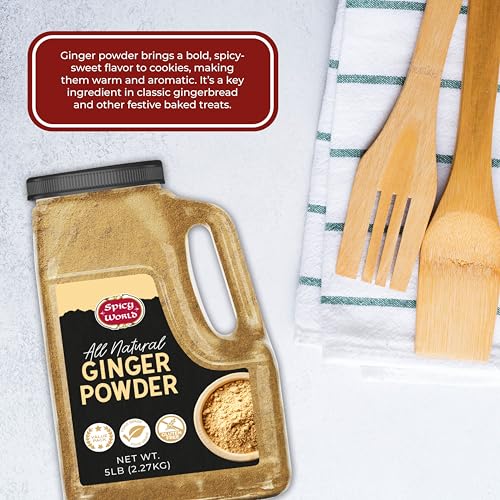 Spicy World Ginger Powder 5 LB Jar – Gluten Free, Bulk Ground Dried Ginger Root, Pure Zingiber Officinale, Non-GMO, Warm & Spicy Flavor for Cooking, Baking, and even Teas - Image 8