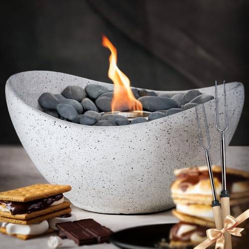 SOLACEA Tabletop Fire Pit with Smores Maker Tabletop Indoor Kit,