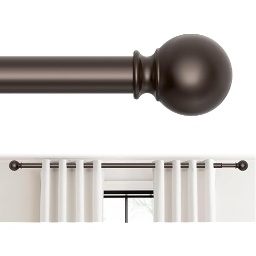 Bronze Curtain Rods 18 to 60 Inches(1.5-5 Feet),5/8 inch Splicing Drapery Rods,Small Curtain Rods Set,Size: 18''-60'',Bronze