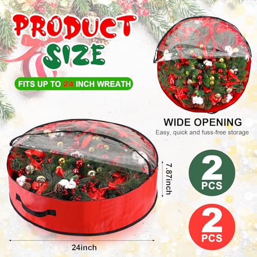 image for Aliceset 4 Pack Wreath Storage Containers, Christmas Garland Storage B