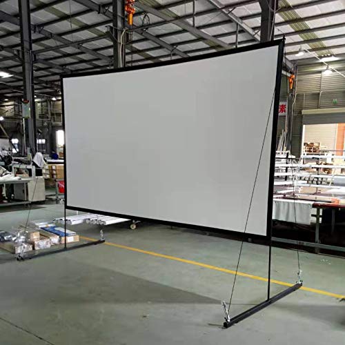 Gdetnysty Pantalla para proyector de 150 pulgadas con estrías 4K-HD, trípode de pantalla enrollable portátil con bolsa de almacenamiento, 16:9 para cine en casa, banquete de boda, etc