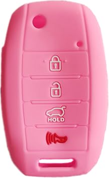 Smart Key Fob Cover Case Protector Keyless Remote Holder for 2019 2020 2021 Kia Sportage Rio Forte Optima Carens Not Fit Smart Key Fob Light Pink