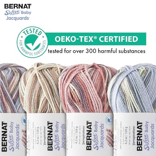 Image of Bernat Softee Baby Jacquards River Ripples Yarn - 3 Pack of 4.2oz /120g - Acrylic - #3 DK (Light) - 287 Yards - Knitting & Crochet