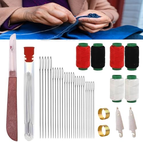 Amazon.com: 37PCS Sewing Tool Set Hosenwelt Sewing Kit Needles Thread ...