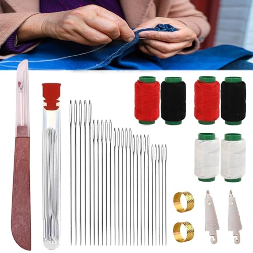 37PCS Sewing Tool Set Hosenwelt Sewing Kit Needles Thread Hand