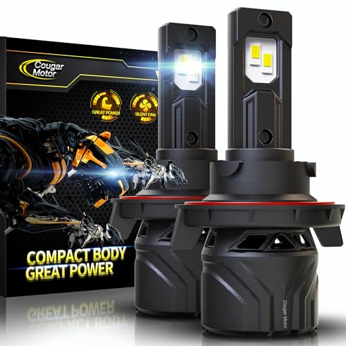 Cougar Motor H13 Bulbs, 9008 Fog Lights 6500K White Non-Polarity H13 Fog Bulb or Off-Road Use Plug and Play - Pack of 2