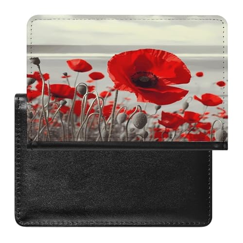 Étui passeport cuir coquelicot RFID porte-document voyage mixte