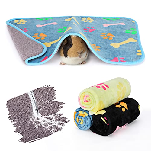 Rypet 3 Pack Waterproof Guinea Pig Blanket Small Animal Fleece Cage Liners Soft Warm Pet Pad Cover Flannel Throw For Guinea Pig Hamster Rabbit Chinchilla Hedgehog Ferret #TOP22