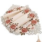 Esthétique : avec une dentelle brodée vintage complexe, cette nappe de forme ovale rehausse l'ambiance de toute expérience culinaire avec son design élégant.