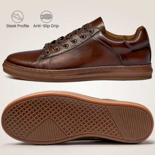 Image of Arkbird Mens Casual Shoes Leather Fashion Sneakers Business Casual Dress Sneakers Lace-up Oxford Shoe for Men