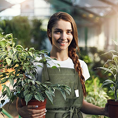 Vonluxe Artist Canvas Apron With Pockets Painting Apron Adjustable Shoulder Strap/Waist Ties Painter Aprons Mothers Day Gift For Women Mom Art Gardening Apron Adjustable #TOP5