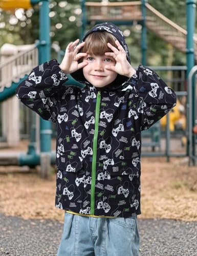Image of COSLAND Toddler Boys Girls Rain Jacket Waterproof Hooded Raincoat, 2-5T