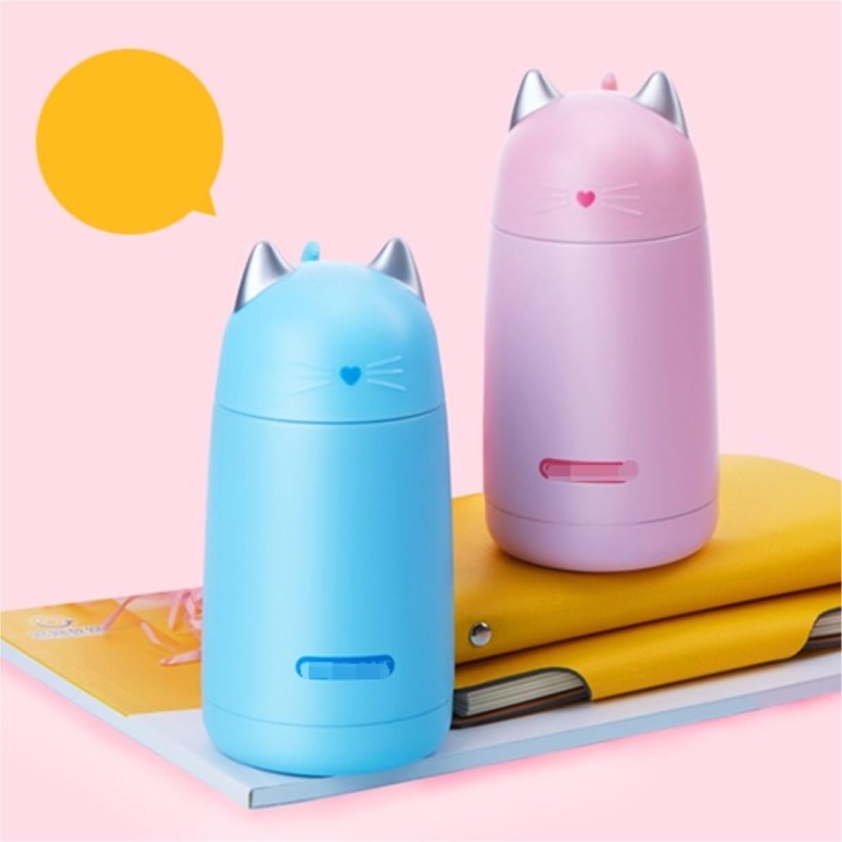 Butelka,Szczelna Śliczny Kubek Termiczny Kubek Próżniowy Ze Stali Nierdzewnej Kreatywny Kubek Termiczny Drinkware Przenośna Butelka Termiczna Napoje(Blue)