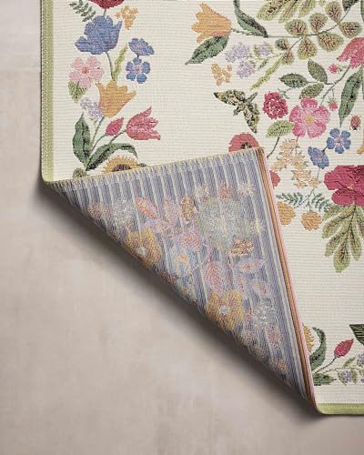 Image of Loloi Rifle Paper Co Perennial Cream 6'-7 inch x 9'-4 inch Area Rug