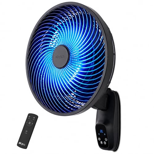 Air Pro 16 Wall Fan with Remote Control Large High Velocity Wall Mounted Electric Fan Adjustable Tilt 3 Speeds Oscillating for Home or Commercial Use Fan For Office Shops Gyms Kitchens Schools