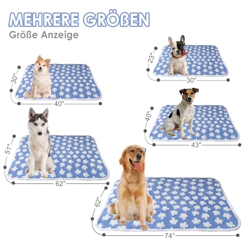 Amarrirose wasserdichte Hundedecke - 80x100 cm Maschinenwaschbar, Kuschelig weiche Sofadecke mit kuscheliger Polsterung, 3D strukturierte Wolken, Warme weiche Katzendecke, Rosa