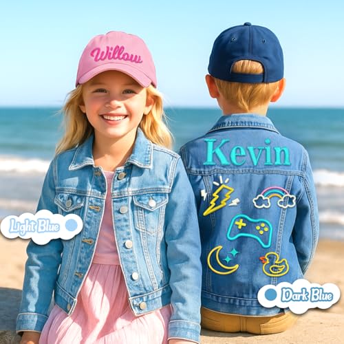 Personalized Kids Denim Jacket with Name, Custom Jean Jackets, 1-8 Years Old Girls Boys Birthday Christmas Gifts3