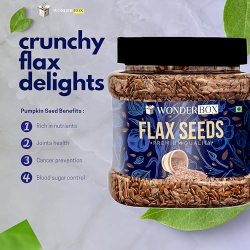 Image of WonderBox Superseed Combo - Chia, Flaxseeds - 300g each & Pumpkin, Seeds Mix - 250gm each | Combo for weight loss | Mix Seeds for Eating (JAR PACK of 4)