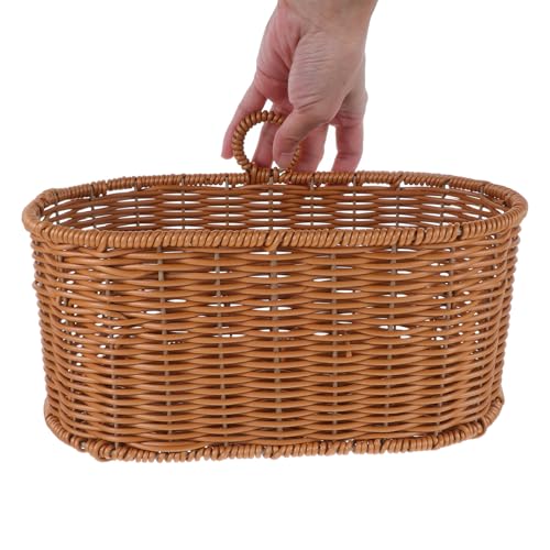 Cesta de plástico para pared LALAFINA marrón de efecto tejido 4