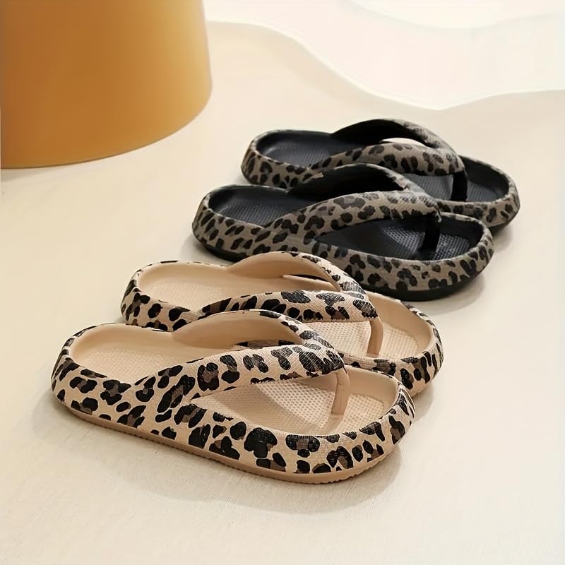Trendy Leopard Print Flip Flops for Women – Soft Sole Comfy Slides, Versatile Slippers for Indoor & Outdoor Wear4