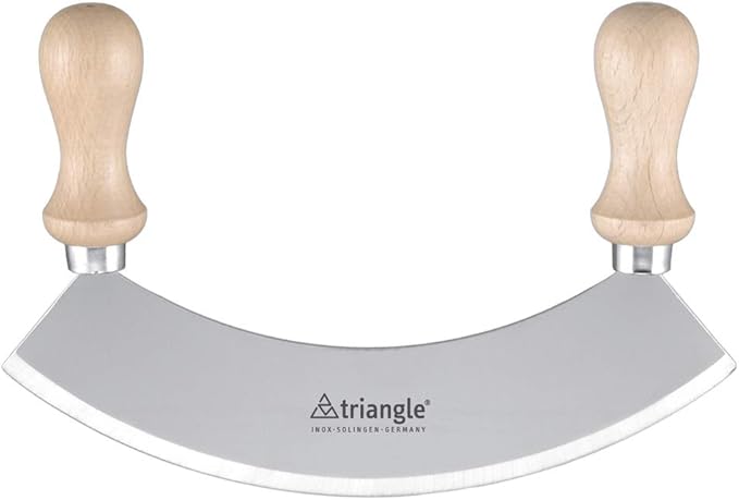 triangle 43 221 18 02 Wiegemesser 17,5 cm, einschneidig mit Holzgriff Made in Solingen/Germany professionelle Qualität Kräutermesser