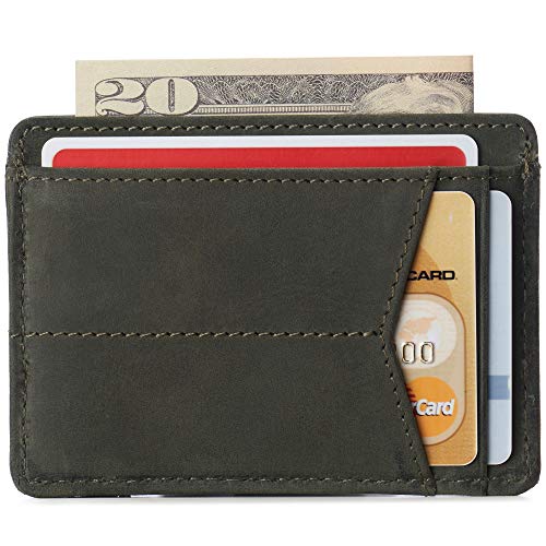 Image of Alpine Swiss RFID Minimalist Oliver Front Pocket Wallet For Men Leather Comes in a Gift Box, Nubuck Tan, One Size, Front Pocket Wallet