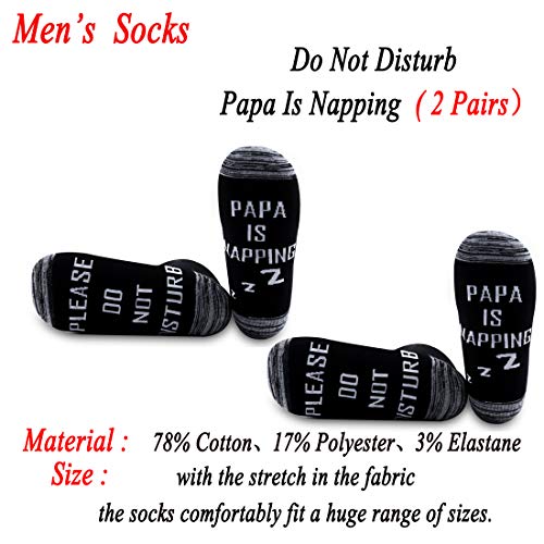 JXGZSO Napping Socks Papa Gift Mens Funny Socks Do Not Disturb Papa Is Napping Socks Father’s Day Gift2