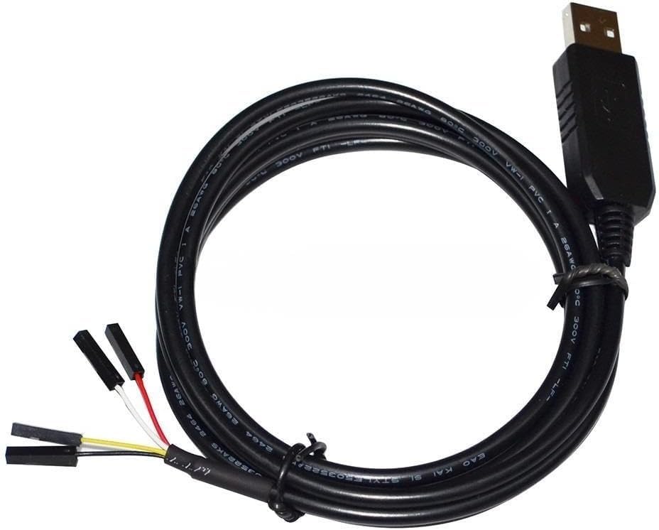 FT232R USB to TTL UART Serial Converter Cable, 5V 4-Pin (TXD RXD GND VCC) for Programming & Debugging, 1.8M Length