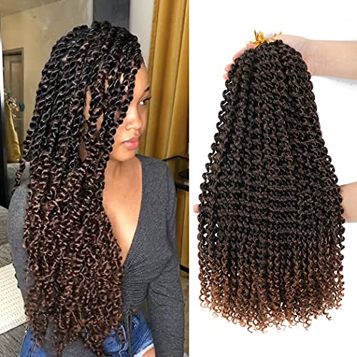 Dansama 2 Packs Passion Twist Hair Water Wave Braiding Hair for Butterfly Style Crochet Braids Bohemian Hair Extensions (18inch (Pack of 2), T1B/30)