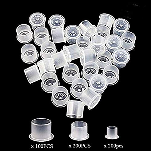 Tattoo Ink Caps-Yuelong 500pcs Mixed Sizes Tattoo Ink Cups With Base White #11 Small #14 Medium #17 Large Pigment Caps Microblading Ink Cups for Tattoo ink Tattoo Supplies Tattoo Kits