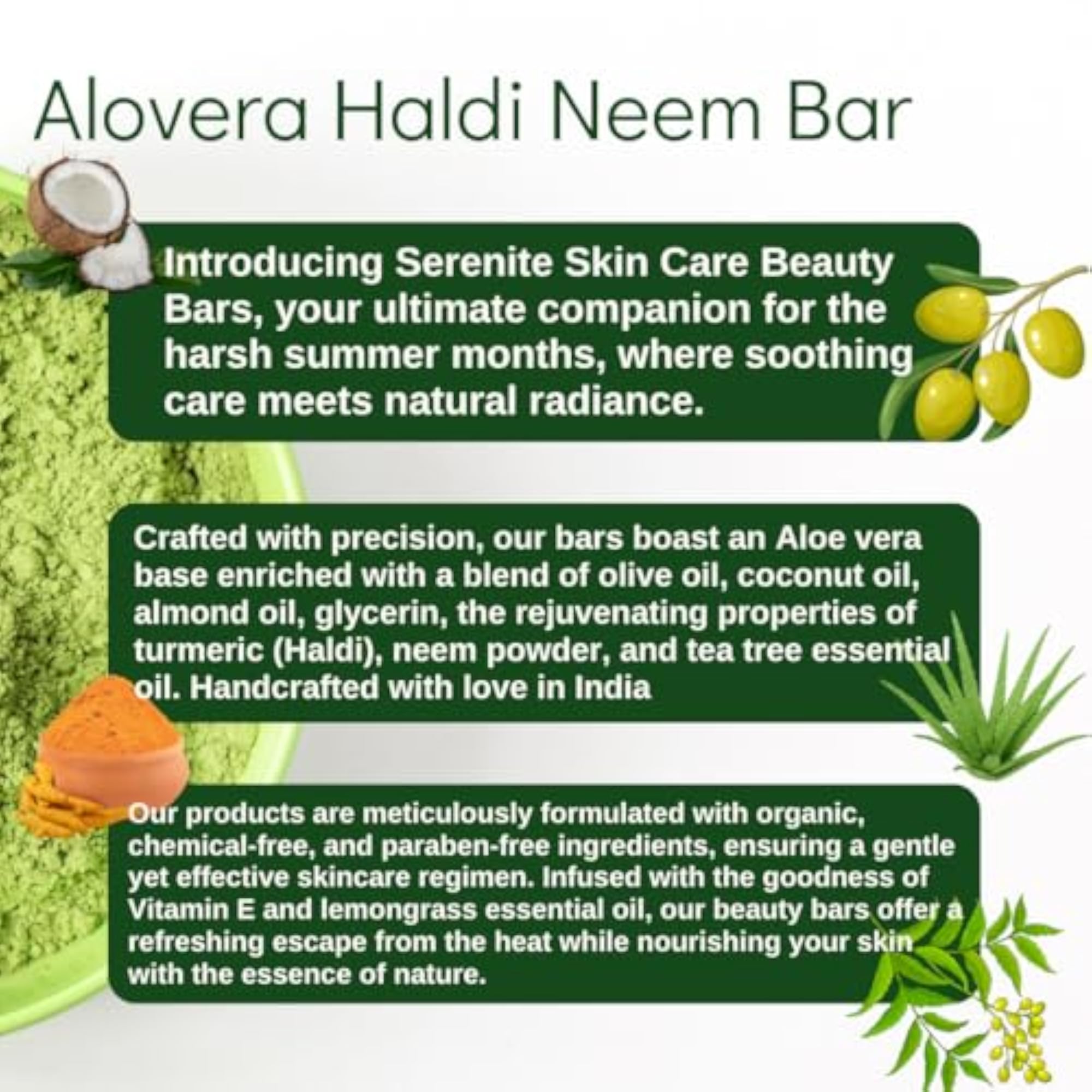 Aloe Vera Haldi Neem Body and Face Bar 125g