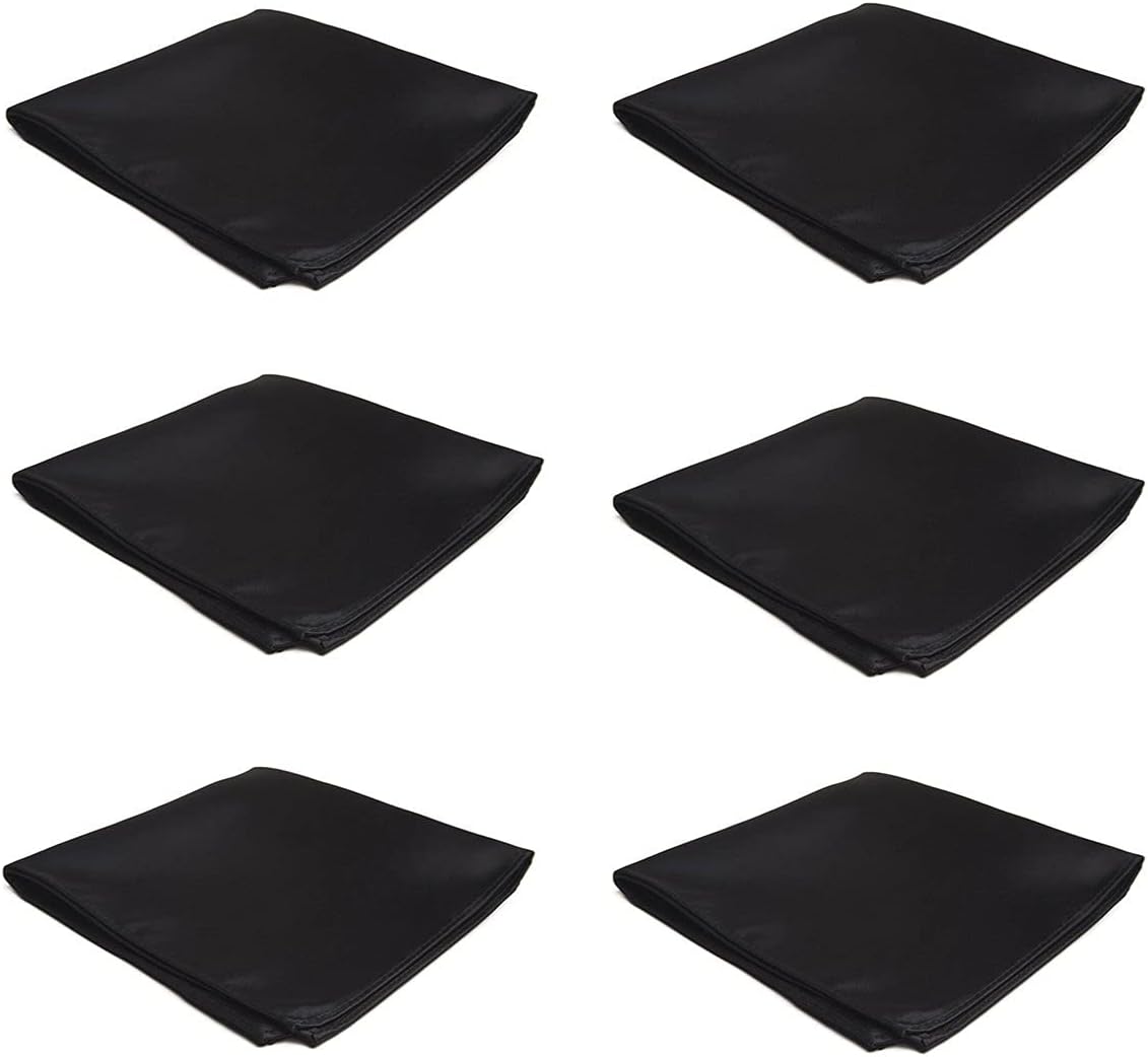 Mens Pocket Squares Handkerchief 6 PK Wedding Party Solid Color Handkerchiefs