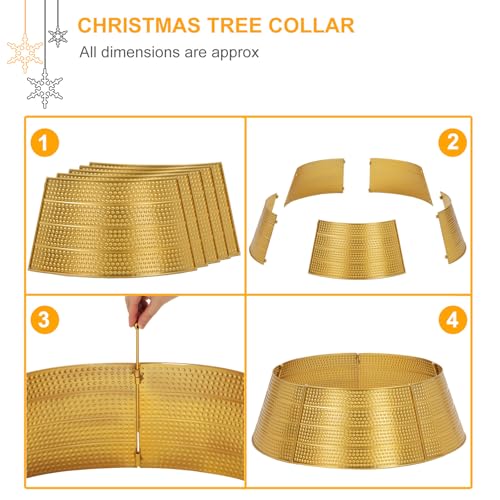 Metal-Christmas-Tree-Collar-28-D-Christmas-Decorative-Base-Cover-for-Christmas-Tree-Tree-Skirt-Tree-Ring-Golden Metal Christmas Tree Collar 28 D Christmas Decorative Base Cover for Christmas Tree Tree Skirt Tree Ring Golden