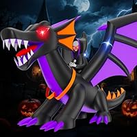 Skirfy 11FT Halloween Inflatable Decorations, Outdoor Large Scary Blow Up Dragon, Led Lights Halloween Fun Holiday Party Yard Garden Lawn Decor