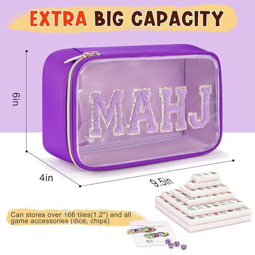 Bolsa para Fichas Mahjong, Resistente con Cierre Morada miniatura 3