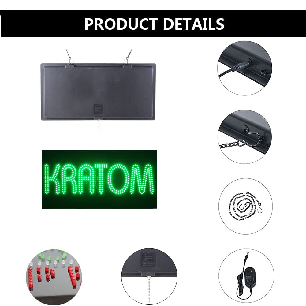 Amazon.com : LED Kratom Sign for Business, Super Bright LED Open Sign for  Smoke Shop, Electric Advertising Display Sign for Tobacco Shop Vaporizer  Store Window Home Decor. : Office Products