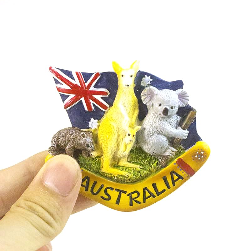 Ímã de geladeira 3D de lembrança da Austrália, coala, canguru