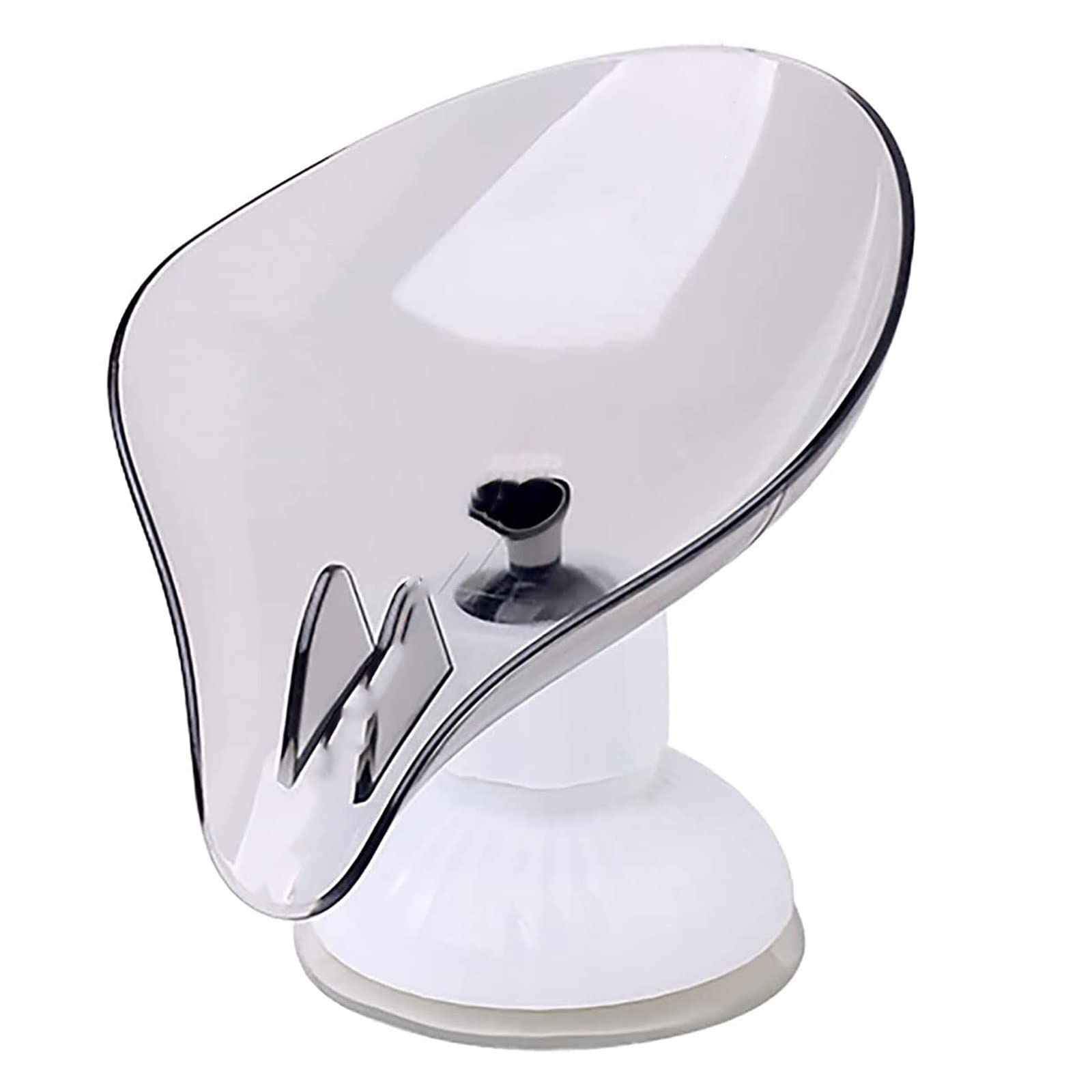 JINGYAN Soap Dishes Creative Soap Box Wall-mounted Suction Cup Sponge Free Punch Drain Rack Simple Dish For Bathroom Toilet Accessories(Grau)