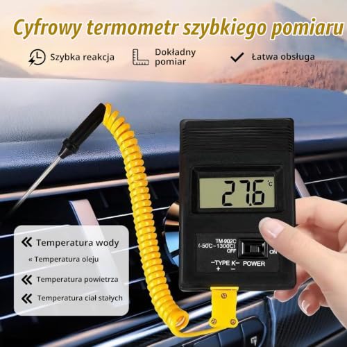 Nimomo Termometr cyfrowy Tm?902c -50~+300? cyfrowy termometr czujnik LCD przemys?owa sonda temperatury o wysokiej dok?adno?ci