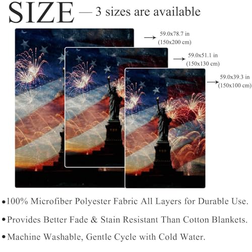 Couverture Polaire Statue De La Liberté Microfibre Chaude Jeté Canapé