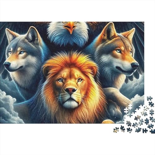 Rompecabezas de león de 38x26 cm, un diseño artístico de 1000 piezas