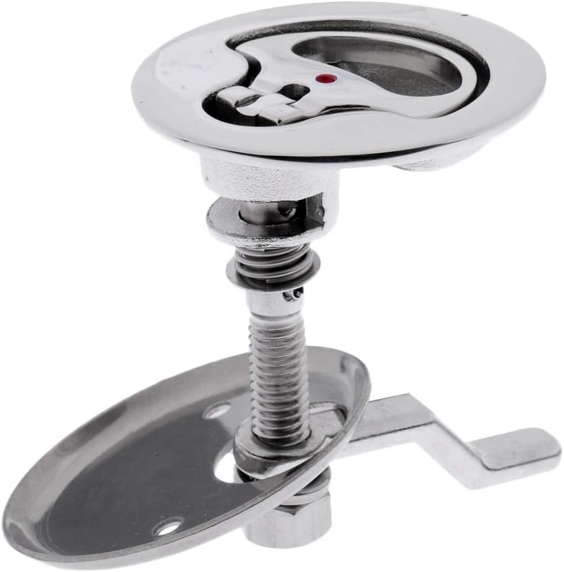 316 Stainless Steel 2 inch Flush Pull Hatch Cam Latch with Back Plate for RV Boat Deck Floor - Non-Locking